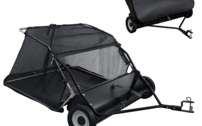 44-Inch Heavy Duty Tow-Behind Lawn Sweeper – 25 cu.ft. Yard Collector