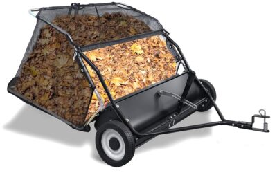 44-Inch Tow-Behind Lawn Sweeper, 25 Cu Ft Adjustable Hopper
