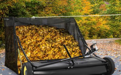 44-Inch Tow Behind Lawn Sweeper with 26 Cu.Ft Hopper