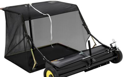 50″ Tow-Behind Lawn Sweeper: Large Capacity Leaf Collector
