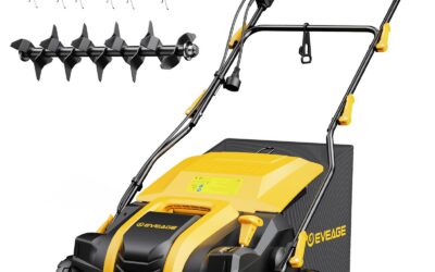 EVEAGE 16-Inch Electric Dethatcher/Scarifier with 15-Amp Motor & Large Bag