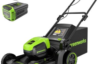 Greenworks 60V 17″ Brushless Cordless Push Lawn Mower, 2-in-1 Mulching/Bagging, 4.0Ah Battery and 3A Charger(40min Runtime)