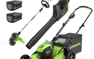 Greenworks 80V Lawn Care Kit: Mower, Blower & Trimmer