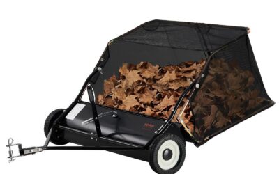 VEVOR 42-Inch Tow Behind Lawn Sweeper – Heavy Duty 12 cu.ft. Grass & Leaf Collector