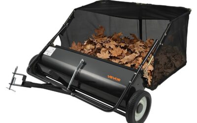 VEVOR 44-Inch Tow-Behind Lawn Sweeper for Easy Cleanup