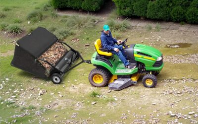 YINTATECH 48″ Yard Sweeper Pull-Behind Leaf Collector