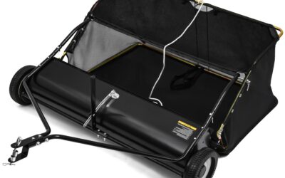 YITAMOTOR 42″ Tow Behind Lawn Sweeper – 12 cu.ft. Hopper with Dump Rope Design