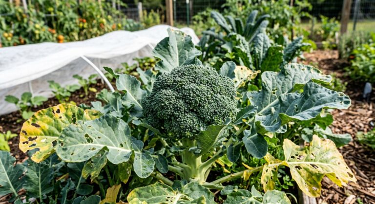 Common pests and diseases of broccoli - home garden with row cover protection